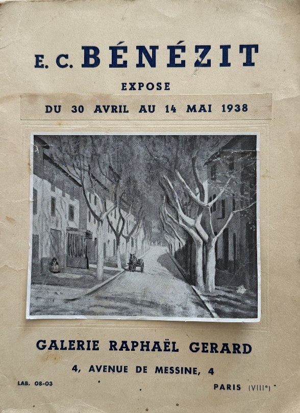 Catalogue de l'exposition E.C. Bénézit, Galerie Raphaël Gerard, Paris, 1938